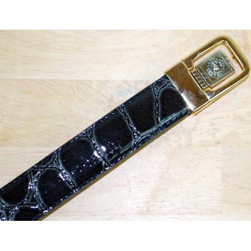 Giorgio Brutini Midnight Navy Blue Alligator Print Leather Belt